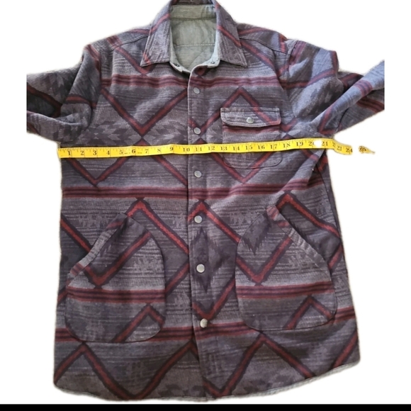 Faherty Mens Aztec Printed Bondi Reversible Jacket M - Picture 7 of 9